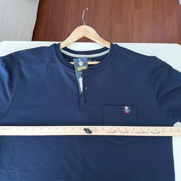 Tyndale Shirt Large Flame Resistant Navy Henley Long Sleeve Pocket CAT2 AR FR - Picture 8 of 9